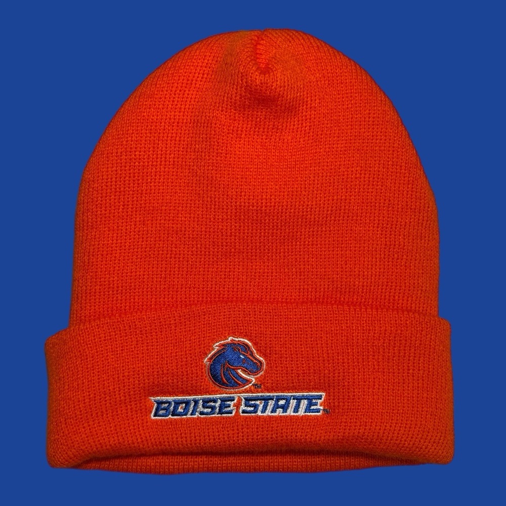 Boise State Broncos Beanie BSU Embroidered 100% Acrylic Orange Unisex One Size